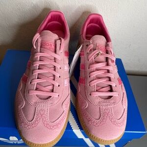 adidas Women's Pink Suede Low-Top Sneakers
